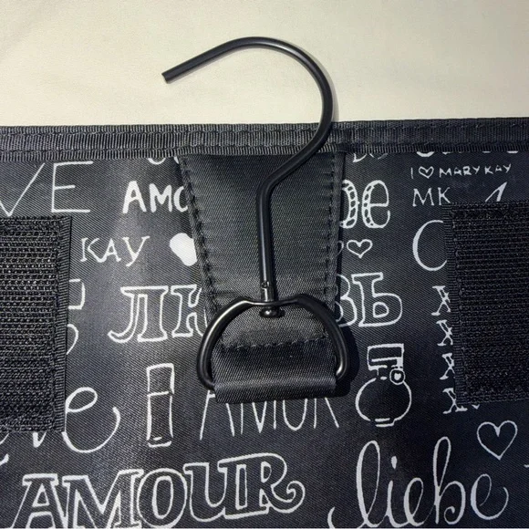 Mary Kay Love Script Roll up Travel Makeup Pouch in Black and White - Picture 8 of 8